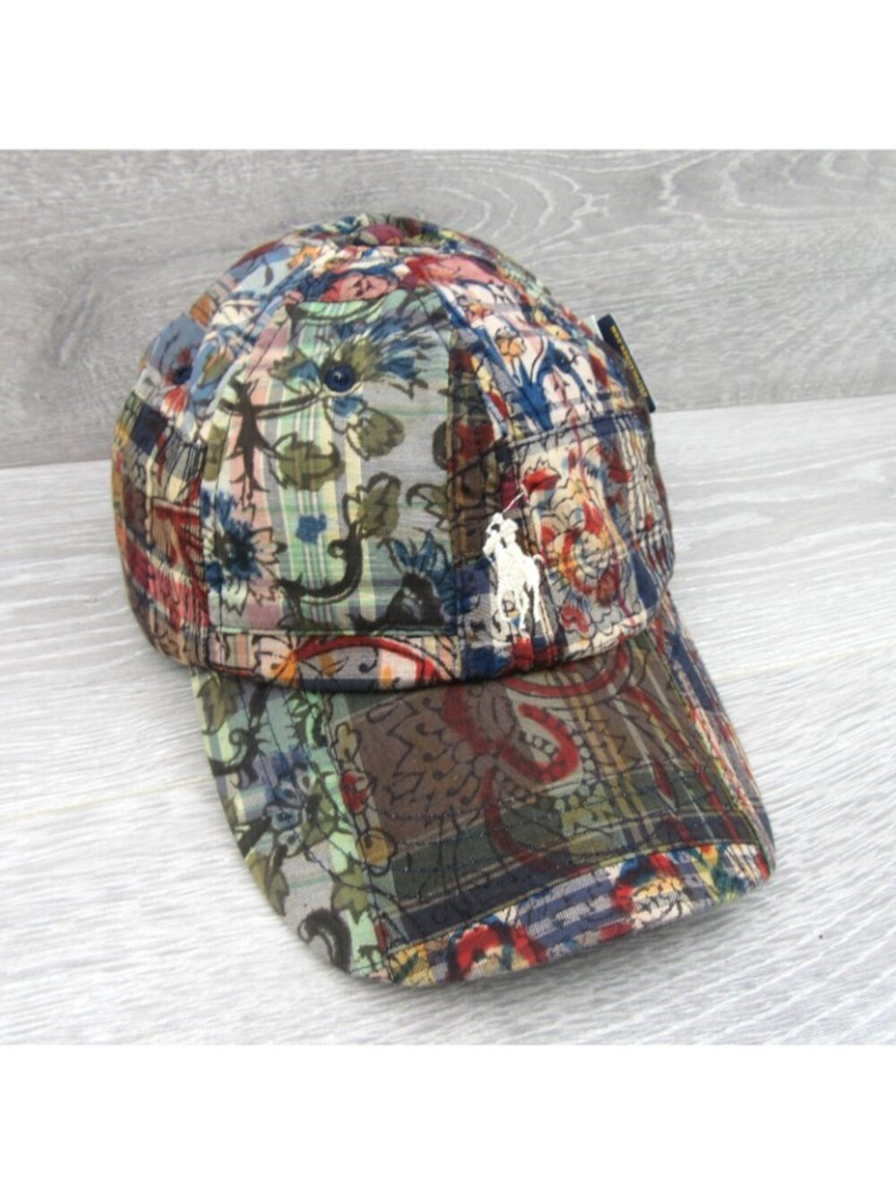 Polo Ralph Lauren Pony Logo Patchwork Madras Ball Cap Adjustable Strap NEW - Picture 2 of 16
